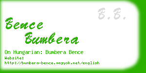 bence bumbera business card